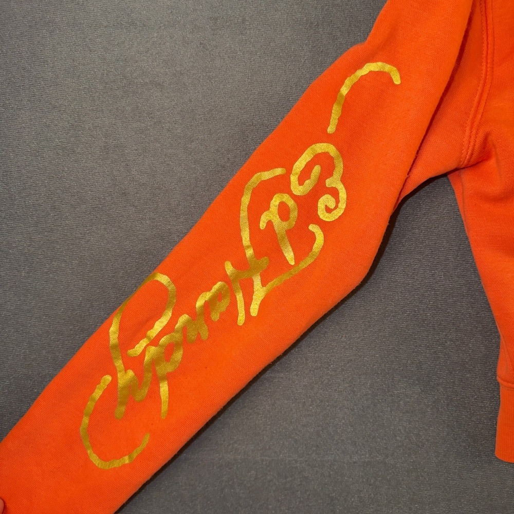 Ed Hardy Womens Orange Panther Dagger Tattoo Graphic Zip Up Hoodie Small Y2K - Picture 8 of 10